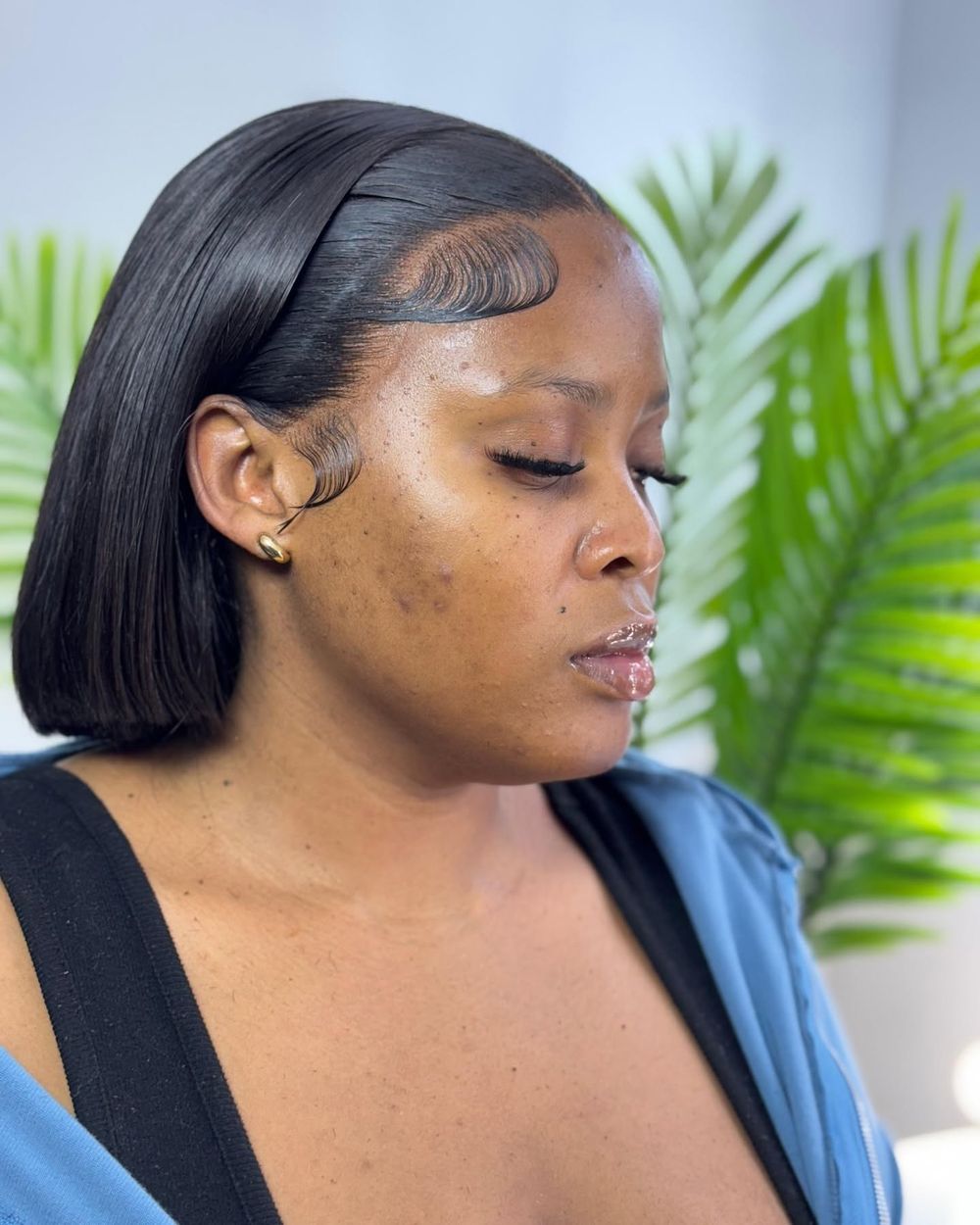 Sleek bob with neat melted edges